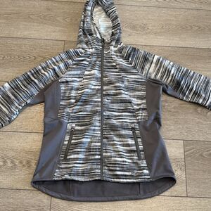 Marmot Muse Stripe Windbreaker Jacket Womens Large Outerwear Outdoors Hiking